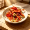 ingrédients Tisane harmonie du foie et équilibre émotionnel Les ingrédients tisane harmonie du foie et équilibre émotionnel présentés dans une assiette