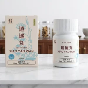 Boite de la formule Xiao Yao Wan et le flacon à côté