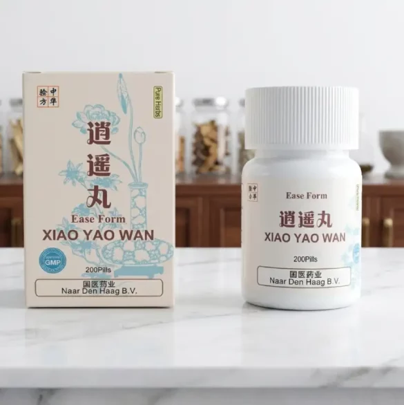 Formule Xiao Yao Wan Boite de la formule Xiao Yao Wan et le flacon à côté