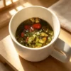 Tisane des Jardins Ancestraux infusée Infusion de la tisane des Jardins Ancestraux dans une tasse.