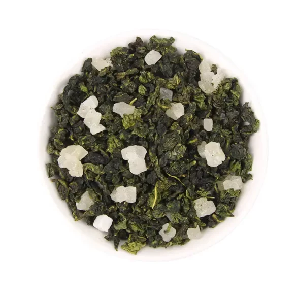 wulong et morceaux de peche Thé wulong avec des morceaux de pêche
